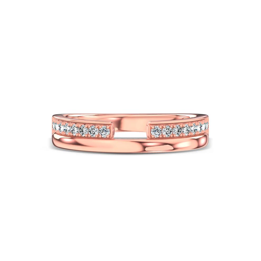 Lab Grown Diamond Bold Stacked Open Band in 10K Rose Gold (1/5 ct. tw.) – Image 1 of 4