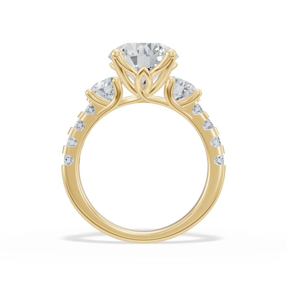 Lab Grown Diamond Center Channel Three-Stone Ring in 14K Yellow Gold (5 ct. tw.) – Image 2 of 4