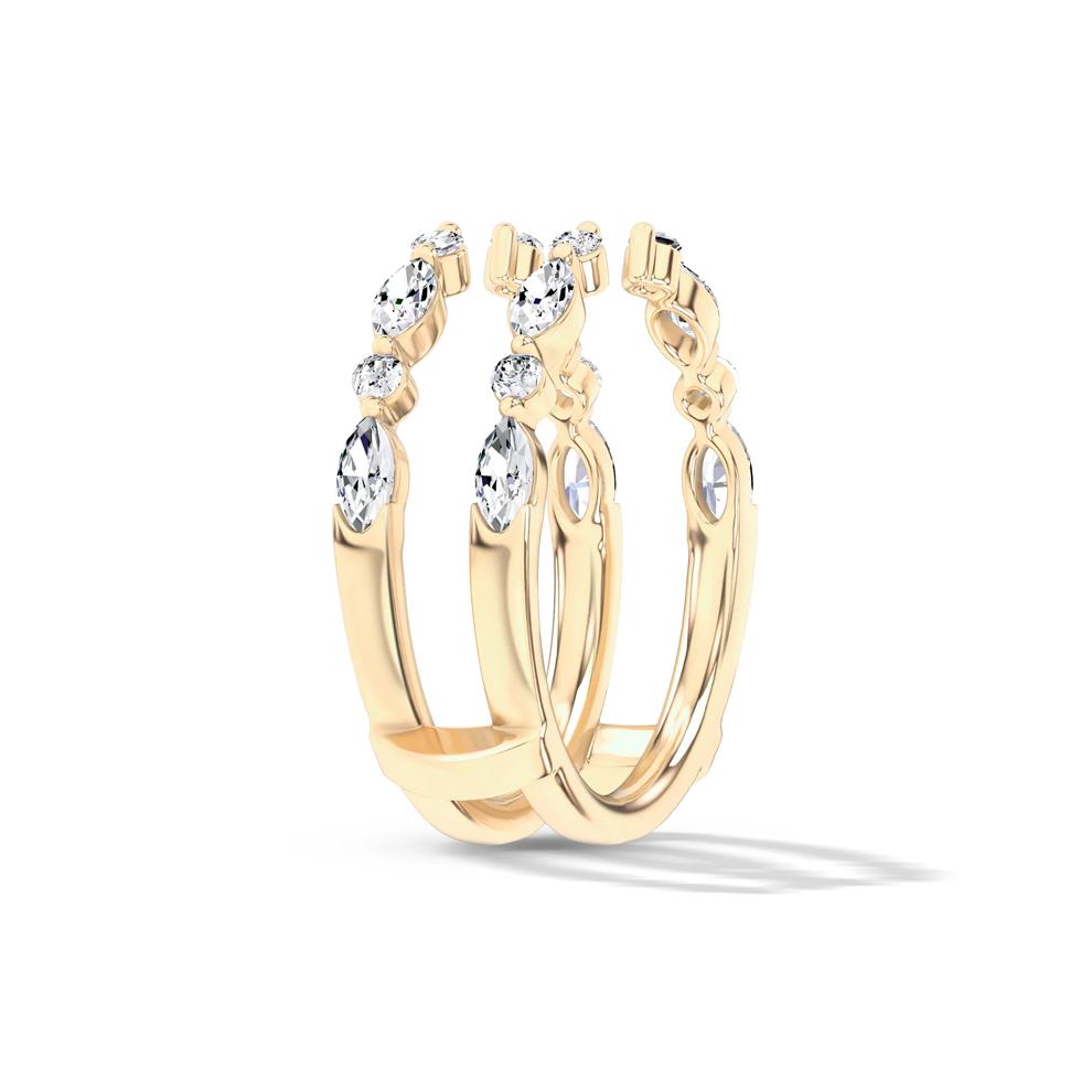 Lab Grown Diamond Marquise &amp; Round Open Insert in 14K Yellow Gold (5/8 ct. tw.) – Image 3 of 4