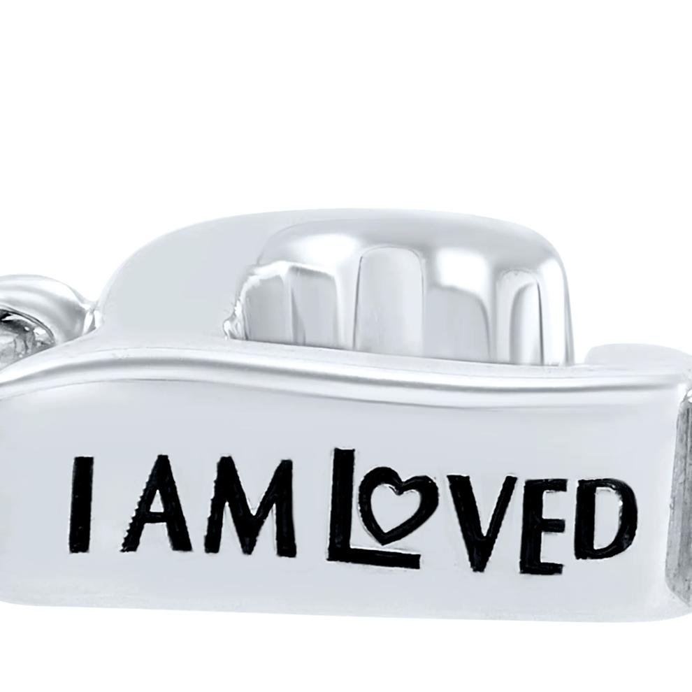 Diamond Accent Libra Zodiac Pendant in Sterling Silver and 14K Rose Gold  – Image 3 of 4