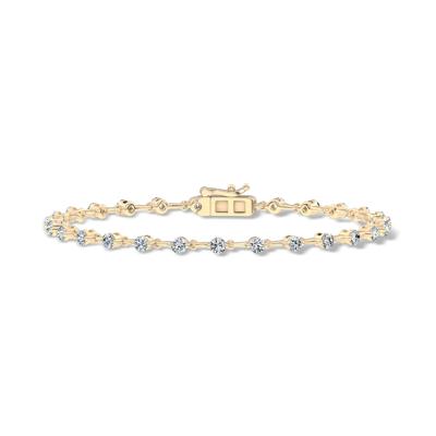 Lab Grown Diamond Sticks & Stones Bracelet in 10K Yellow & White Gold (1 1/4 ct. tw.)