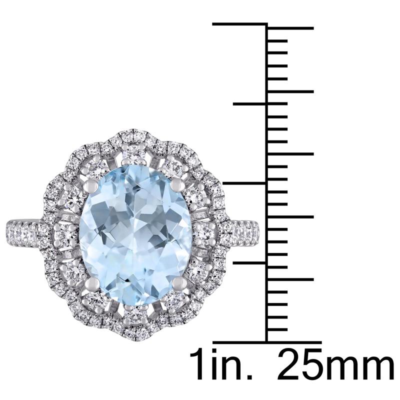 Aquamarine and Diamond Ring in 14K White Gold &#40;3/4 ct. tw.&#41; – Image 7 of 7