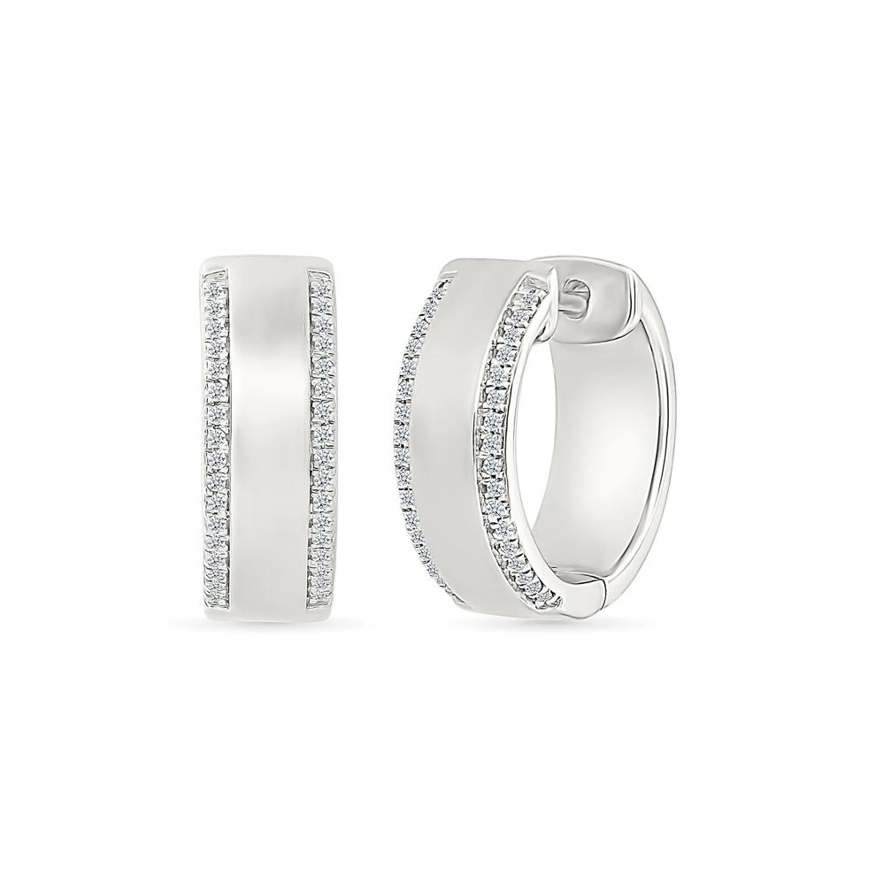 Diamond Hoops in Sterling Silver (1/5 ct. tw.) – Image 1 of 3