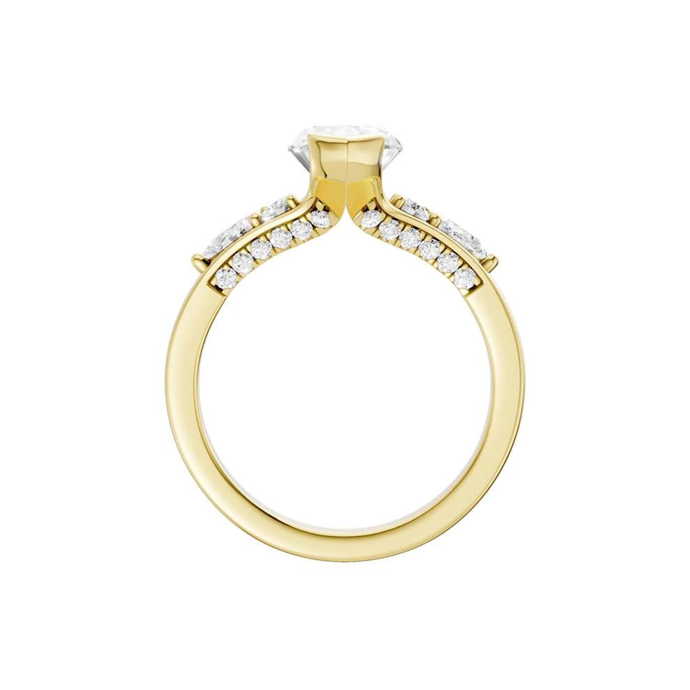 Lab Grown Diamond Marquise Center Engagement Ring in 14K Yellow Gold (2 1/2 ct. tw.) – Image 3 of 5