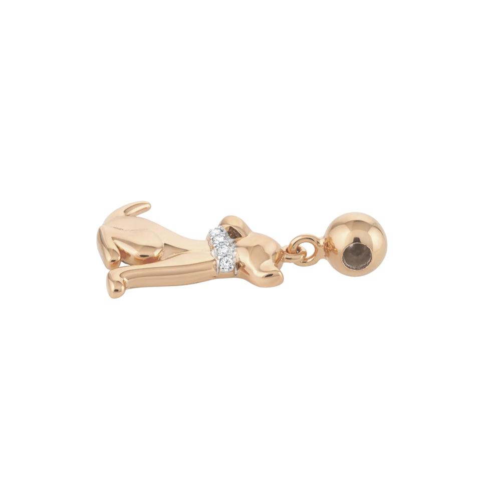 Diamond Accent Dog Bead Charm in Vermeil – Image 2 of 2
