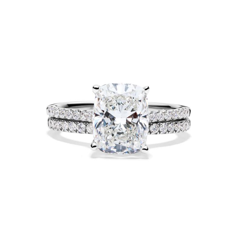 Lab Grown Diamond Wedding Set in 14K White Gold &#40;3 &frac12; ct. tw.&#41; – Image 1 of 6