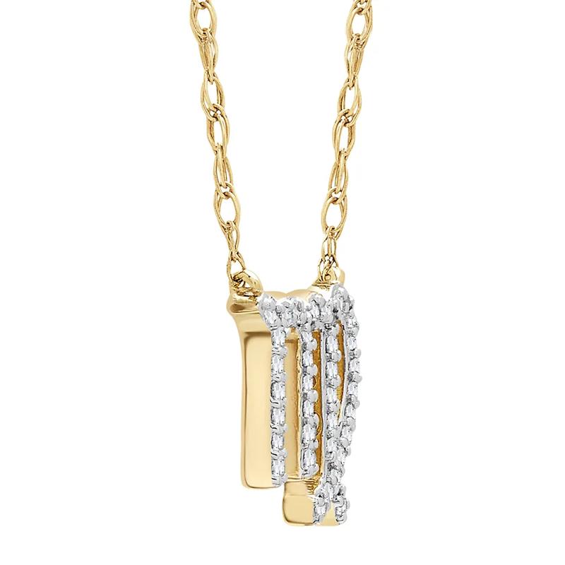 Virgo Zodiac Necklace with Diamonds in 10K Yellow Gold &#40;1/10 ct. tw.&#41; – Image 2 of 3