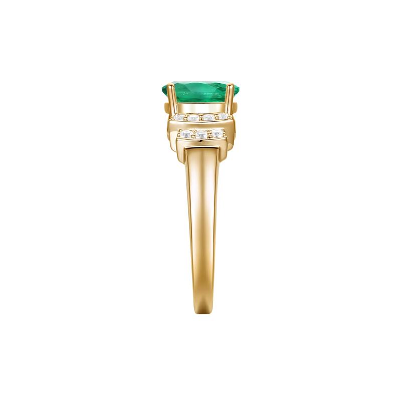 Emerald and Diamond Ring in 14K Yellow Gold &#40;1/5 ct. tw.&#41; – Image 3 of 3