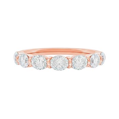 Lab Grown Diamond Oval Bar Set Anniversary Band in 14K Rose Gold (1 ct. tw.)