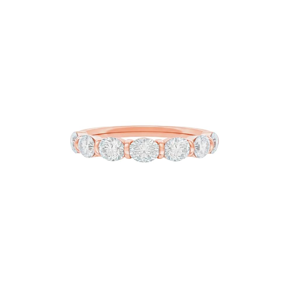 Lab Grown Diamond Oval Bar Set Anniversary Band in 14K Rose Gold (1 ct. tw.) – Image 1 of 4