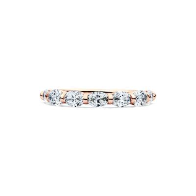 Lab Grown Diamond Oval Bar Set Anniversary Band in 14K Rose Gold (1 ct. tw.)