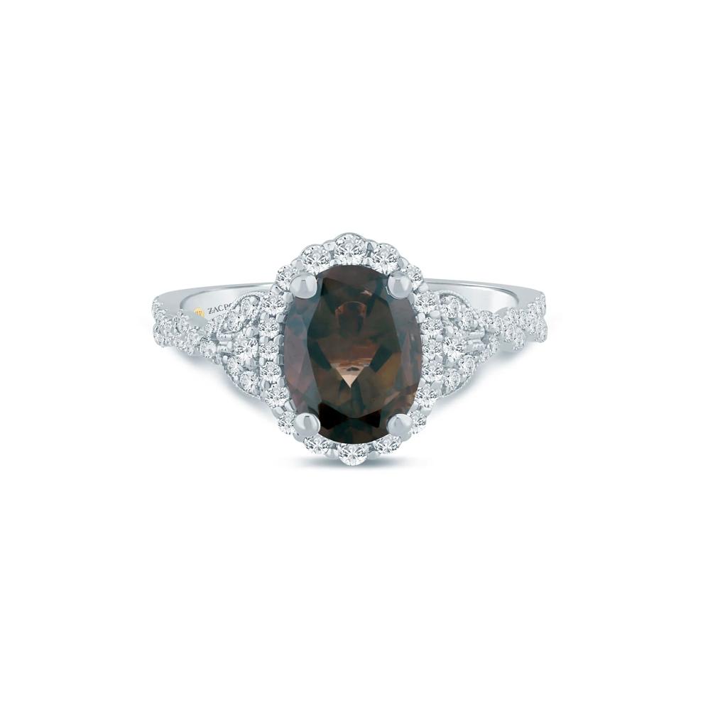 Afton Smoky Quartz and Diamond Engagement Ring in 14K White Gold (1/2 ct. tw.) – Image 1 of 3