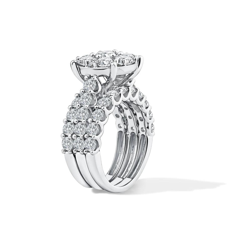 Lab Grown Diamond Round Composite Engagement Set in 10K White Gold (5 ct. tw.) – Image 3 of 5