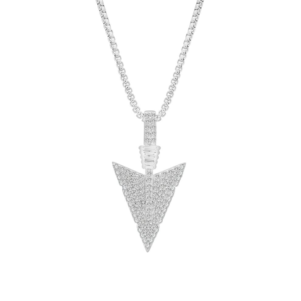 Men's Diamond Arrowhead Pendant in Sterling Silver (1/2 ct. tw.) – Image 1 of 3