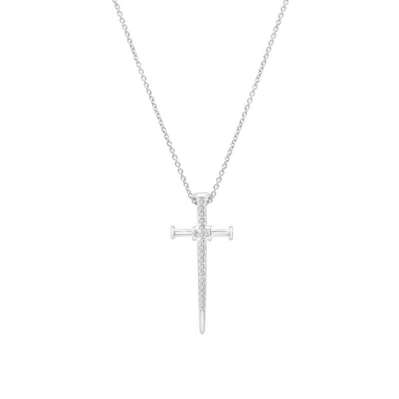Diamond Nail Cross in Sterling Silver – Image 1 of 4