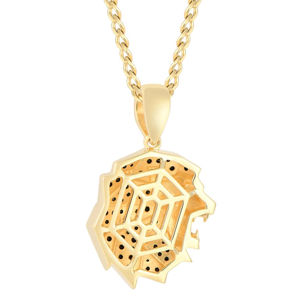 Men's Black Diamond Lion Head Pendant in 10K Yellow Gold (1/3 ct. tw.) – Image 2 of 2
