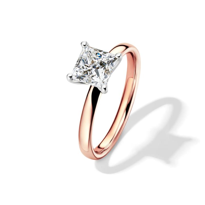 Diamond Princess Cut Solitaire Engagement Ring in 14K Rose Gold (1 1/2 ct.) – Image 4 of 5
