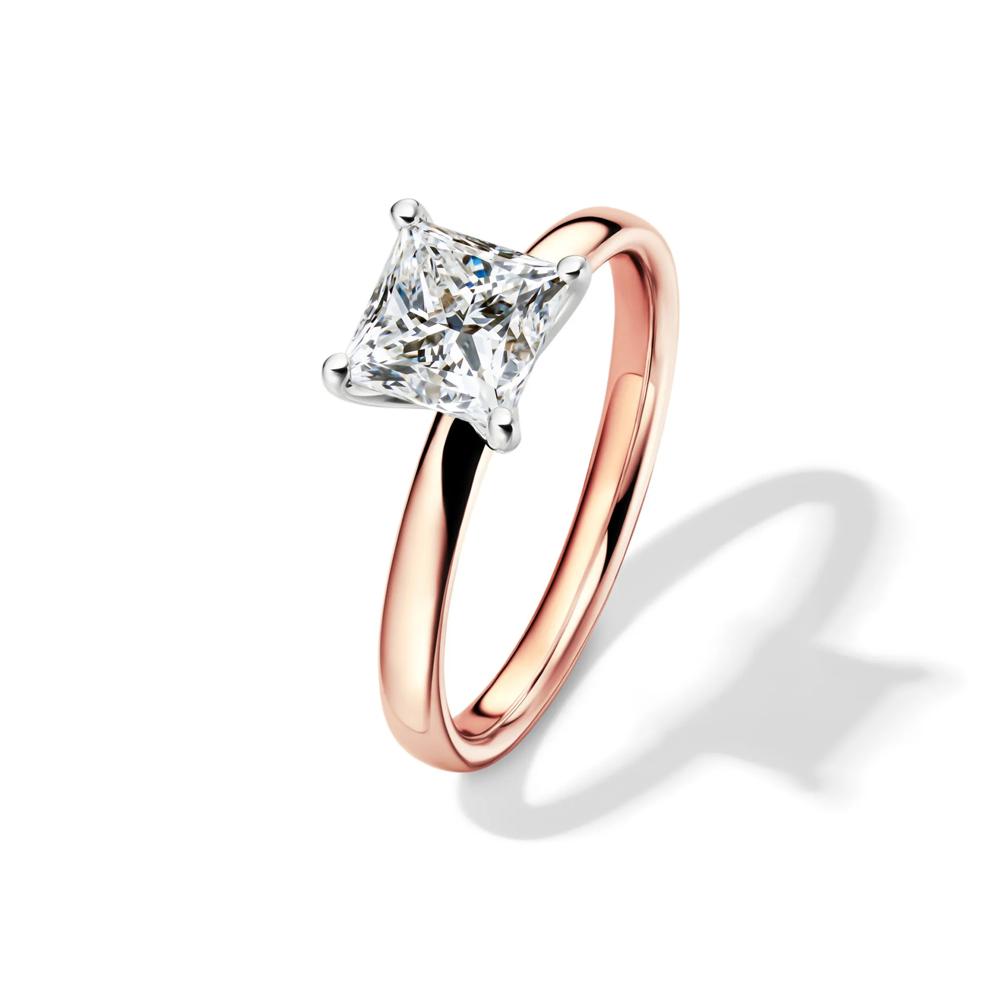 Diamond Princess Cut Solitaire Engagement Ring in 14K Rose Gold (1 1/2 ct.) – Image 4 of 5