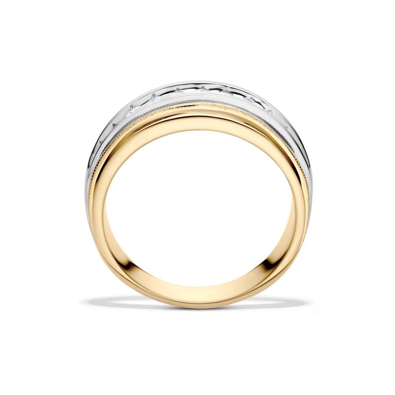 Men&#39;s 1/2 ct. tw. Diamond Band in 14K Yellow &amp; White Gold  – Image 2 of 4