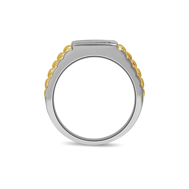 Men&#39;s 1/4 ct. tw. Diamond Ring in 10K White &amp; Yellow Gold – Image 2 of 3