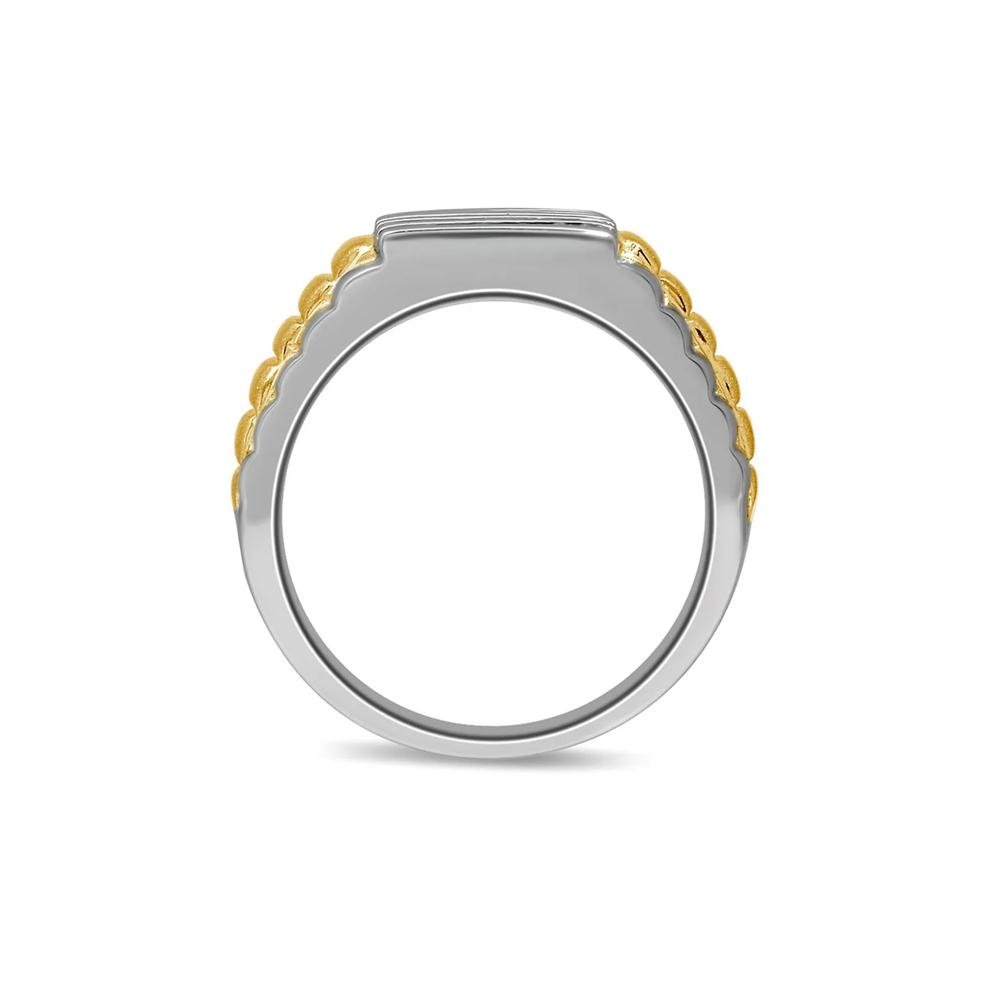 Men's 1/4 ct. tw. Diamond Ring in 10K White &amp; Yellow Gold – Image 2 of 3