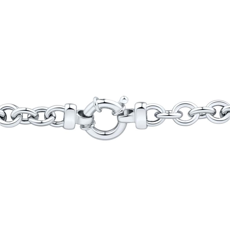 Hollow Rolo Link Bracelet in Sterling Silver – Image 3 of 3