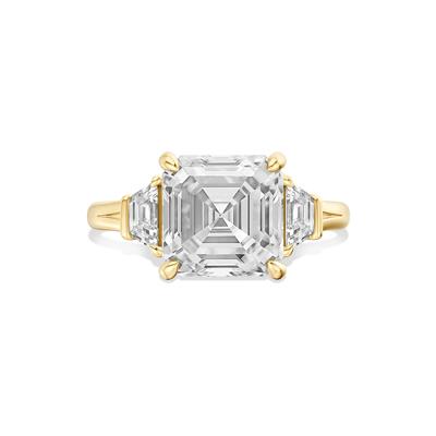 Bunny Lab Grown Diamond Asscher-Cut Engagement Ring in 18K Yellow Gold (4 1/2 ct. tw.)