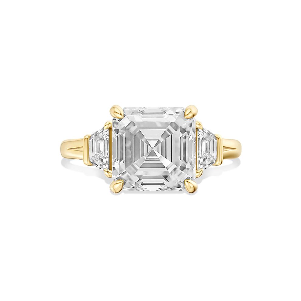 Bunny Lab Grown Diamond Asscher-Cut Engagement Ring in 18K Yellow Gold (4 1/2 ct. tw.) – Image 1 of 4