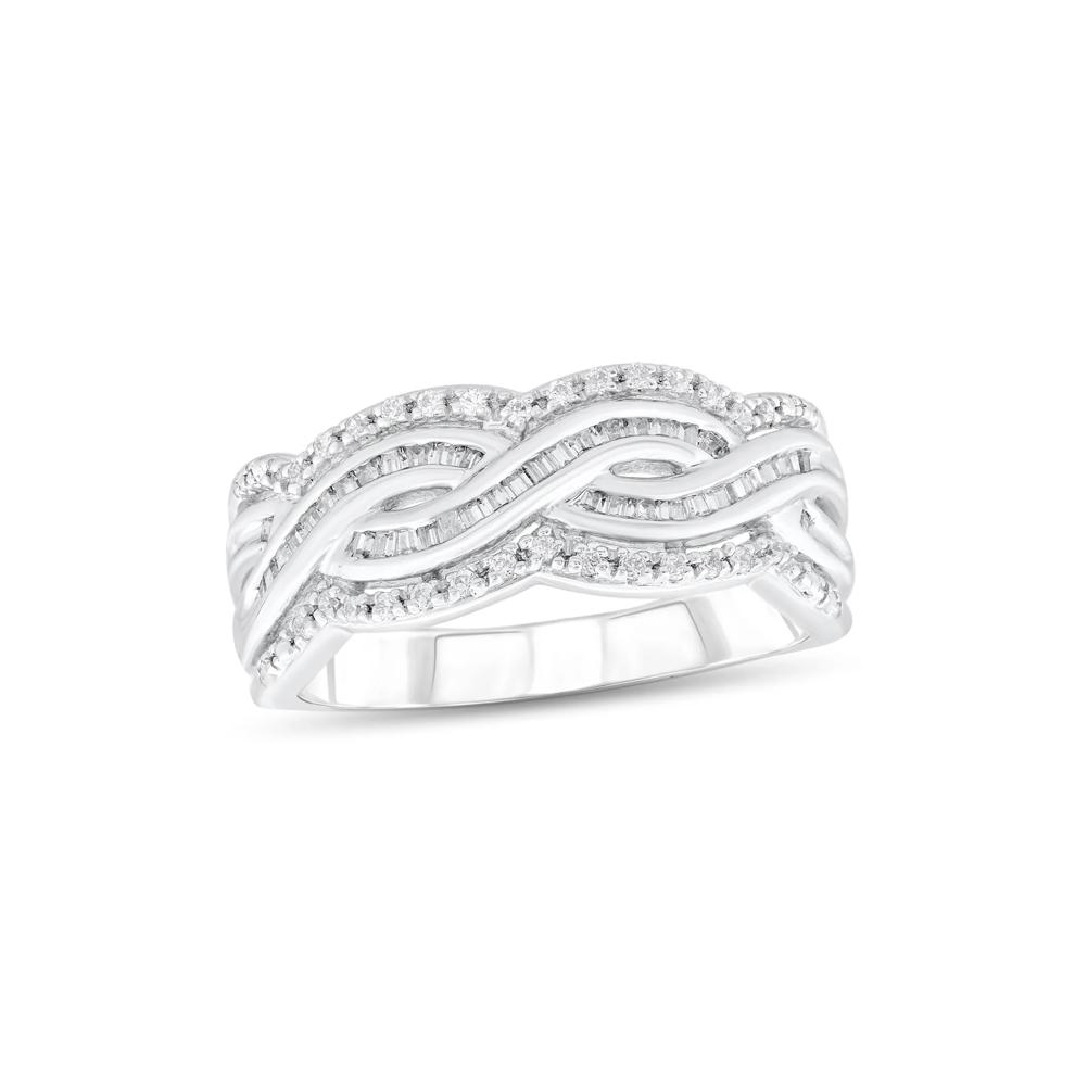 Braided Diamond Ring in Sterling Silver (1/3 ct. tw.) – Image 4 of 5