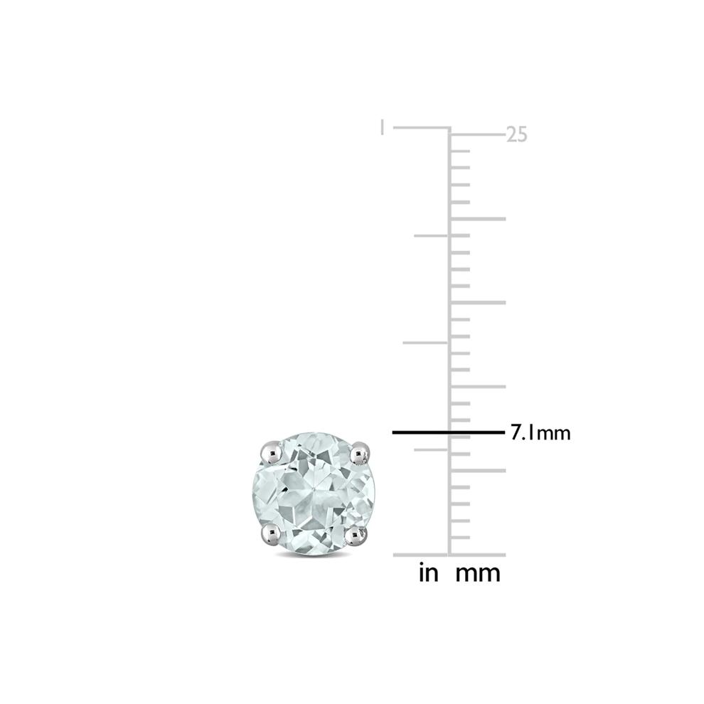 Aquamarine Stud Earrings with Heart Baskets in Sterling Silver – Image 2 of 3