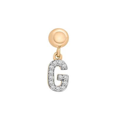 Diamond Accent G Initial Bead Charm in Vermeil