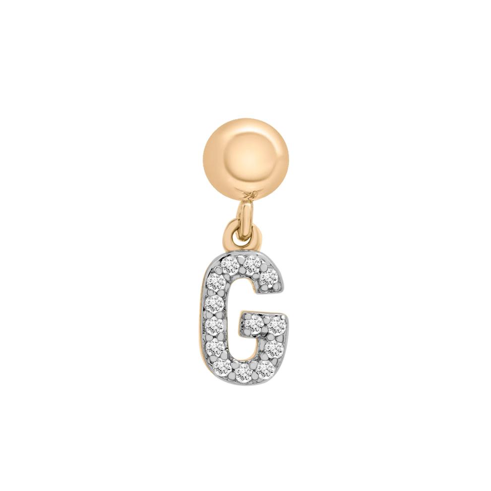 Diamond Accent G Initial Bead Charm in Vermeil – Image 1 of 3