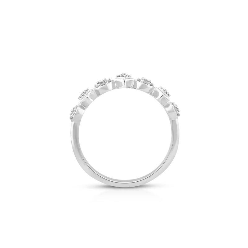 Diamond Cluster Stack Band in 10K White Gold &#40;1/7 ct. tw.&#41; – Image 2 of 3