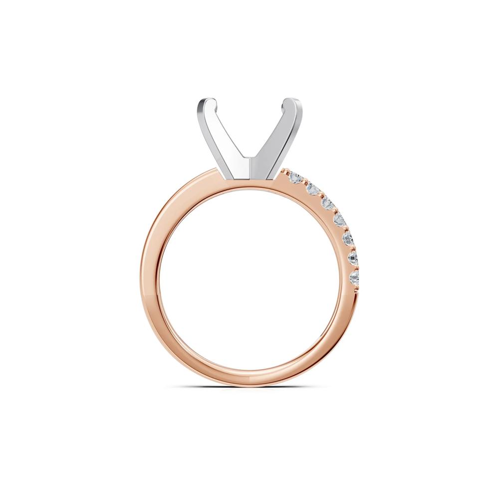 Lab Grown Diamond Semi-Mount Engagement Ring in 14K Rose &amp; White Gold (Setting Only) – Image 4 of 6
