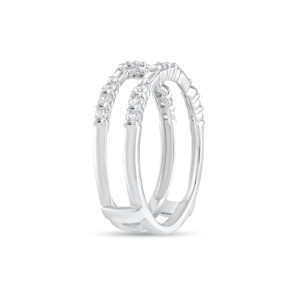 Diamond Round &amp; Baguette Insert Ring in 10K White Gold (1/2 ct. tw.) – Image 3 of 4