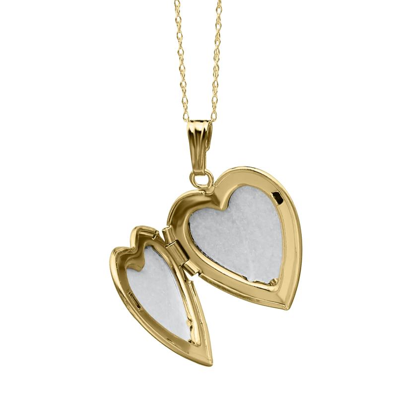 Heart Locket Necklace in 14K Yellow Gold, 18&quot; – Image 3 of 4