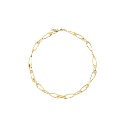 Polished Fancy Link Chain Necklace in 14K Yellow Gold, 18"