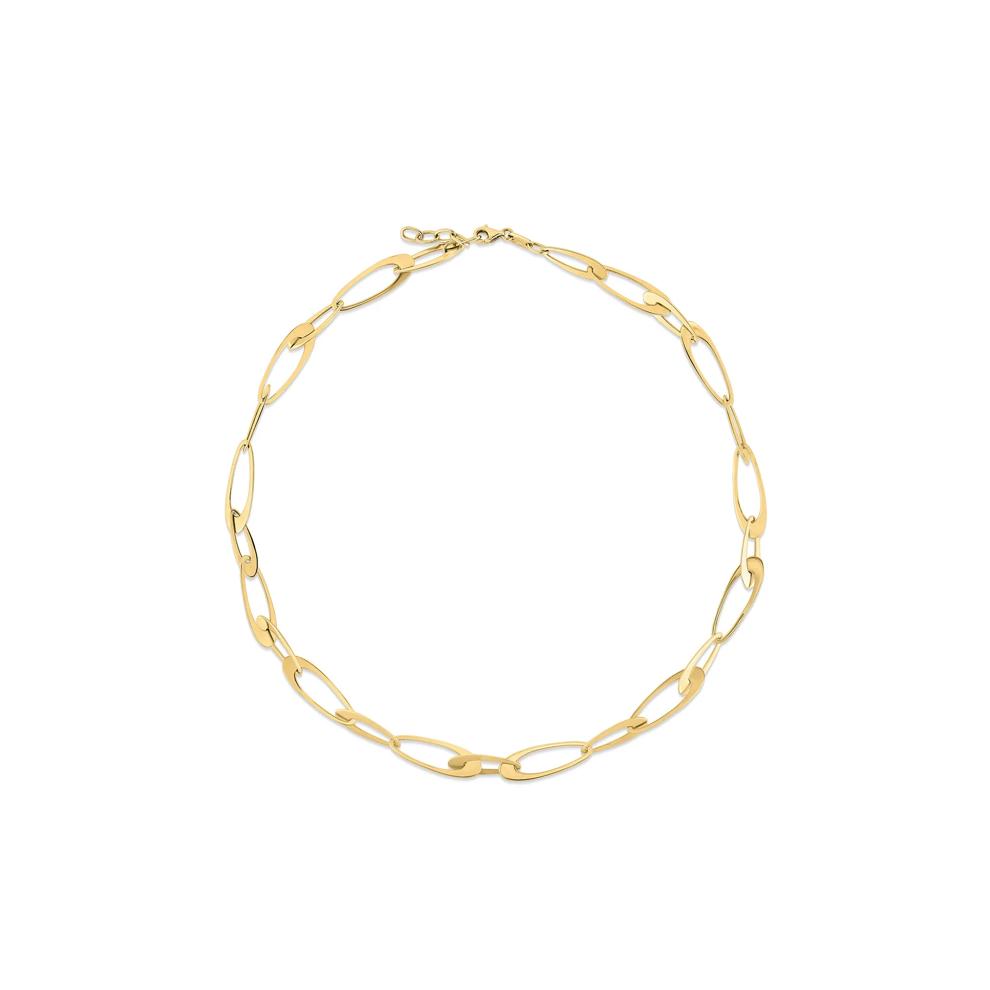 Polished Fancy Link Chain Necklace in 14K Yellow Gold, 18" – Image 1 of 3