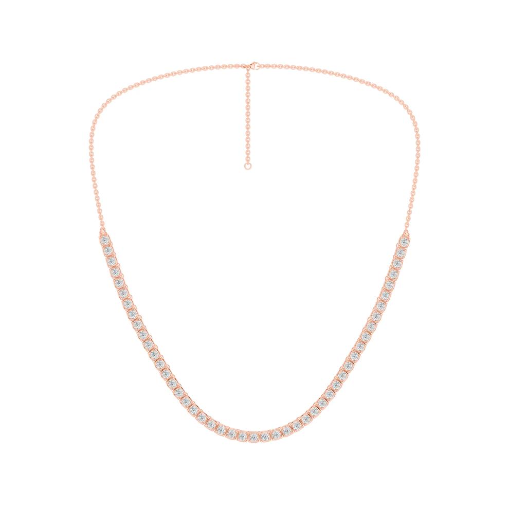 Lab Grown Diamond Tennis Necklace in 10K Rose Gold (3 ct. tw.) – Image 3 of 4