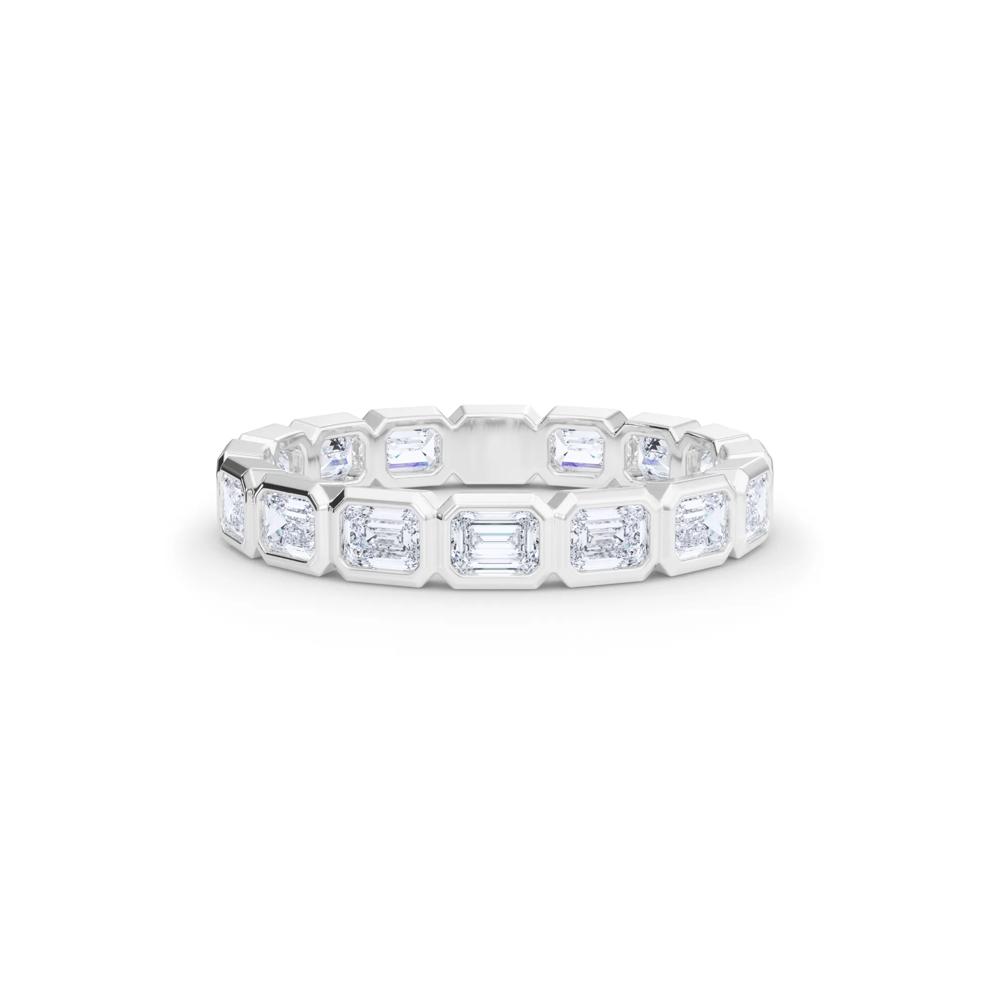 Diamond Bezel-Set Emerald-Cut True Eternity Band in Platinum – Image 1 of 5