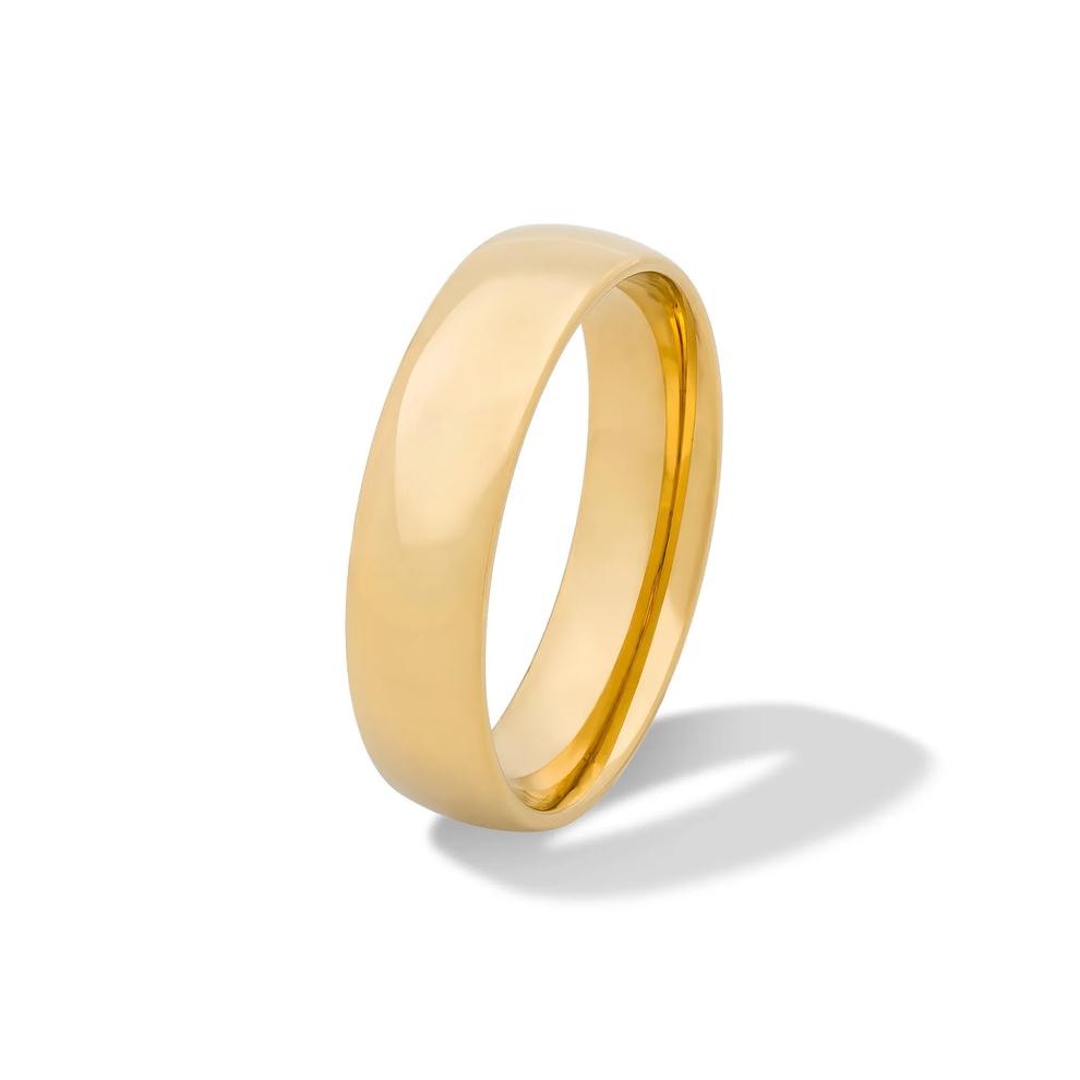 Men's Ultra Comfort Polished Band in 10K Yellow Gold, 6mm – Image 4 of 4