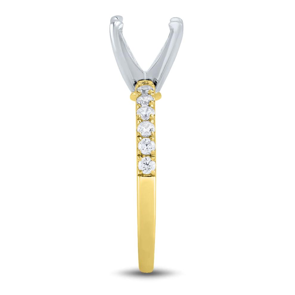 Lab Grown Diamond Semi-Mount Engagement Ring in 14K Yellow and White Gold (1/3 ct. tw.) (Setting Only) – Image 6 of 6