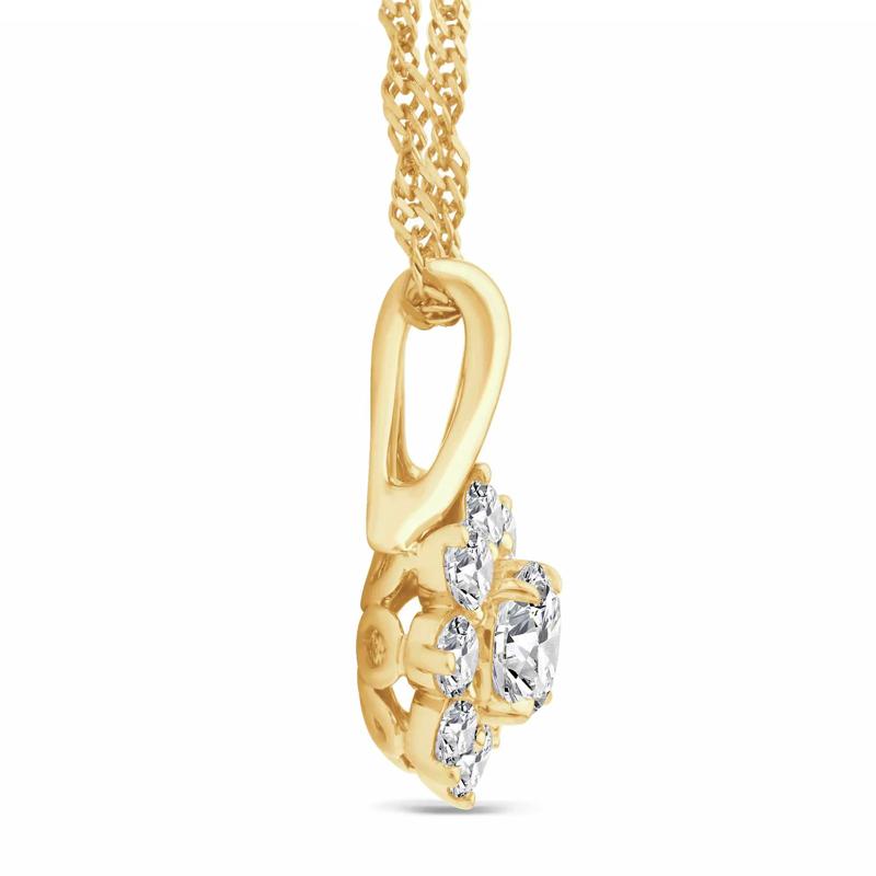 Mirabela&reg; Lab Grown Diamond Starburst Pendant in 14K Yellow Gold (1 ct. tw.) – Image 2 of 3