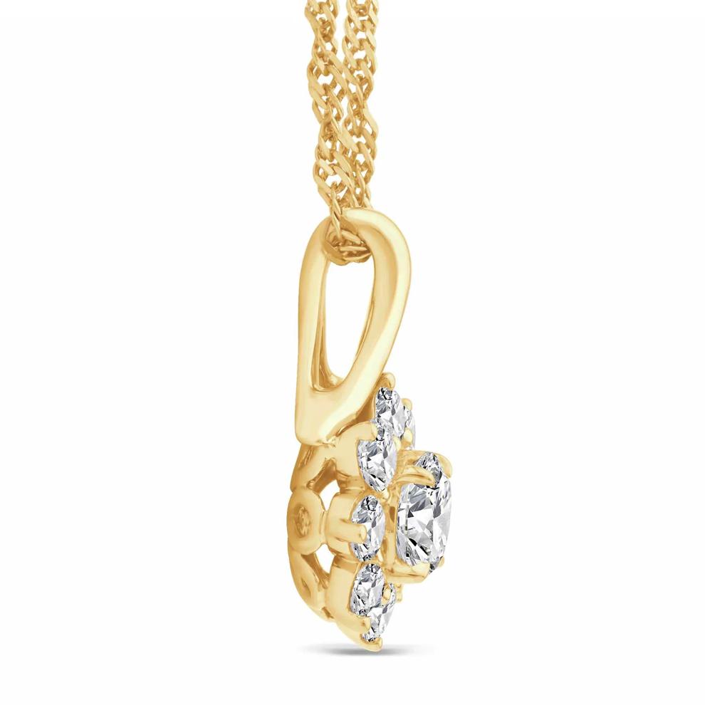 Mirabela&reg; Lab Grown Diamond Starburst Pendant in 14K Yellow Gold (1 ct. tw.) – Image 2 of 3