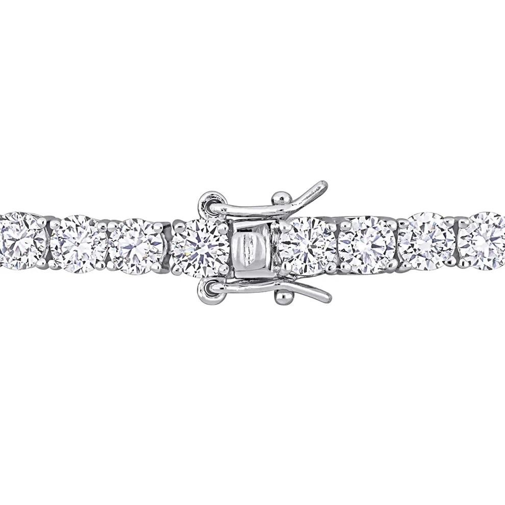 Moissanite Tennis Bracelet in Sterling Silver (9 1/2 ct. dew) – Image 3 of 4