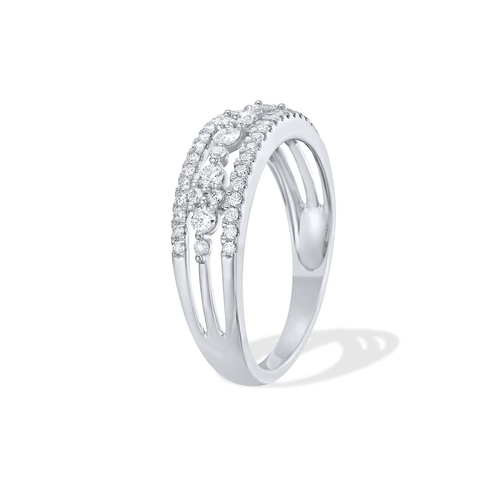 Diamond Multi-Row Band in 10K White Gold (1/2 ct. tw.) – Image 3 of 4