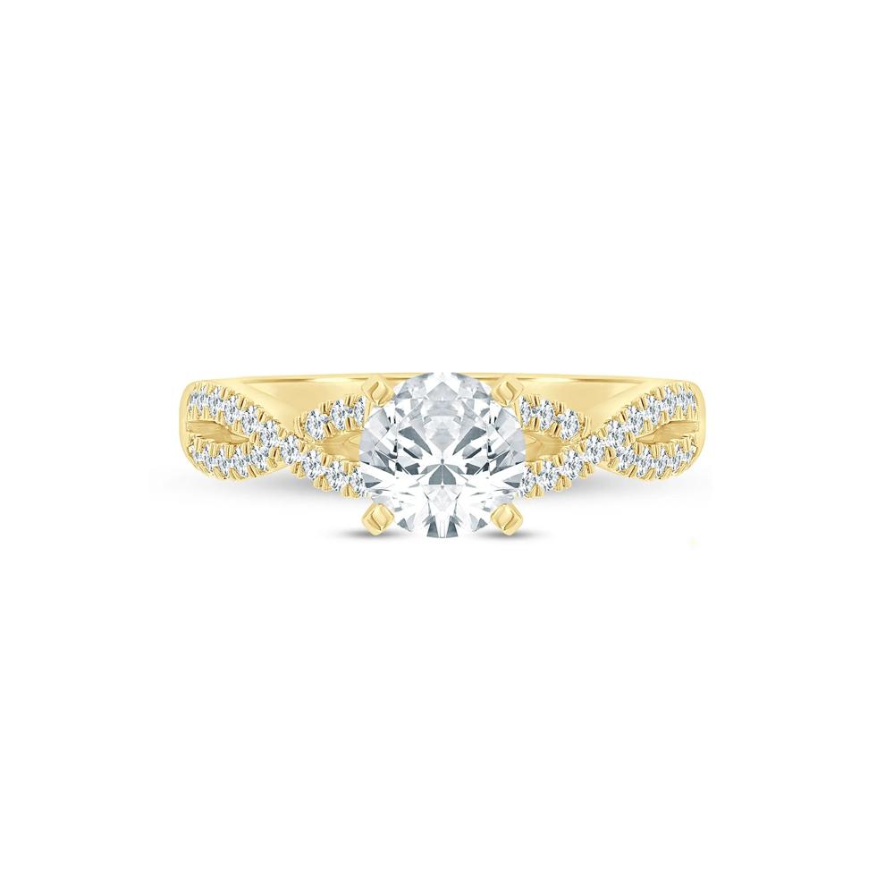 Lab Grown Diamond Twist Semi-Mount Ring in 14K Yellow Gold (1/4 ct. tw.) – Image 1 of 6