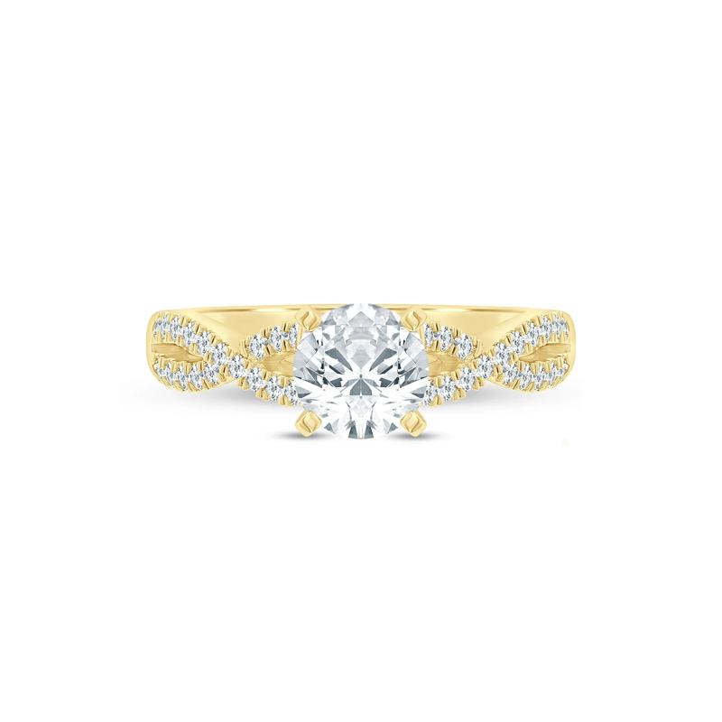 Lab Grown Diamond Twist Semi-Mount Ring in 14K Yellow Gold &#40;1/4 ct. tw.&#41; – Image 1 of 6