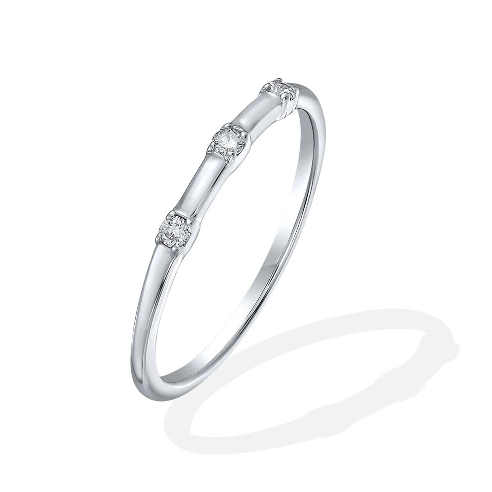 Diamond Accent Three-Stone Stack Band in Sterling Silver – Image 4 of 4