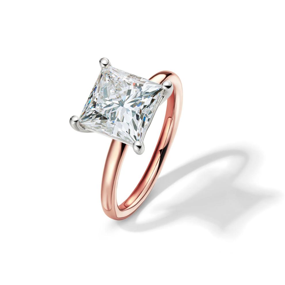 Lab Grown Diamond Princess-Cut Solitaire Engagement Ring in 14K Rose Gold (4 ct.) – Image 4 of 4